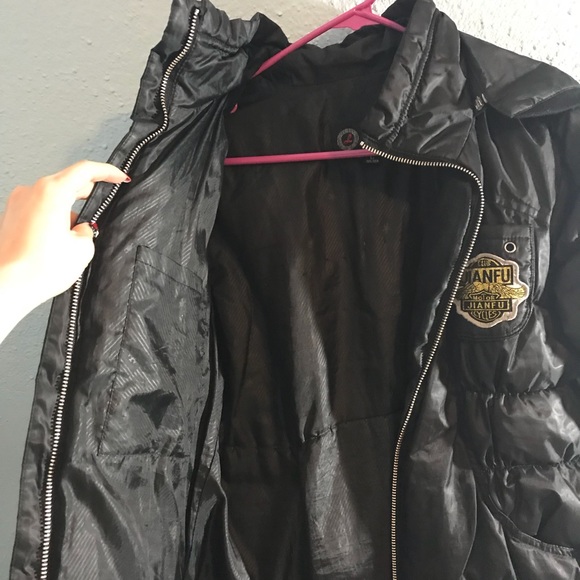 Black Down Jacket w/ Removable Hood - Picture 4 of 5